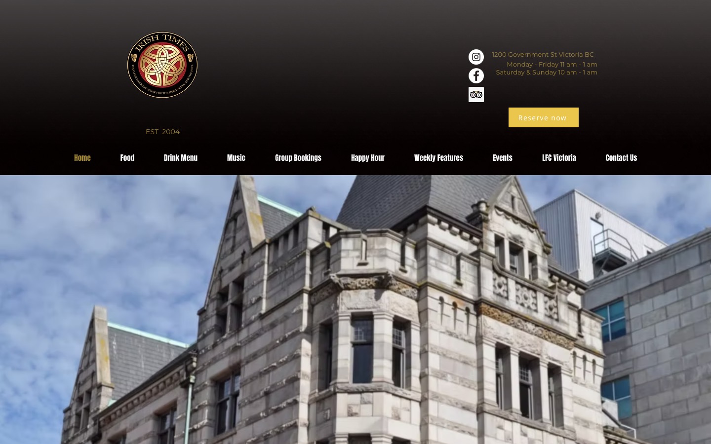 The current homepage